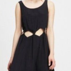 NWOT Samantha Pleet Tabernacle Black cut out Midi Dress 2 100% silk